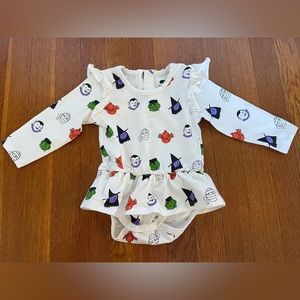 NWOT Halloween monica and Andy onesie 9-12mos